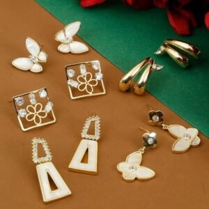 Golden Bloom Butterfly Stud Earrings